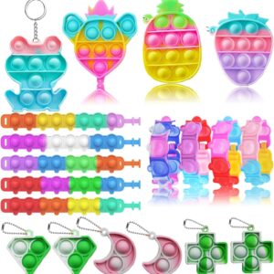 114 Pack Pop Party Favors for Kids 4-8 8-12, Premium Pop Fidget Toys, Birthday Gifts, Treasure Box Toys for Classroom, Carnival Prizes, Pinata Stuffers, Goodie Bag Stuffers