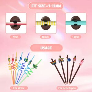 Zddaoole 60 Pcs Cute Pencil Topper Decoration, Different Pencil Clip Designs, Suitable for School Prize, Classroom Reward, Gift Idea