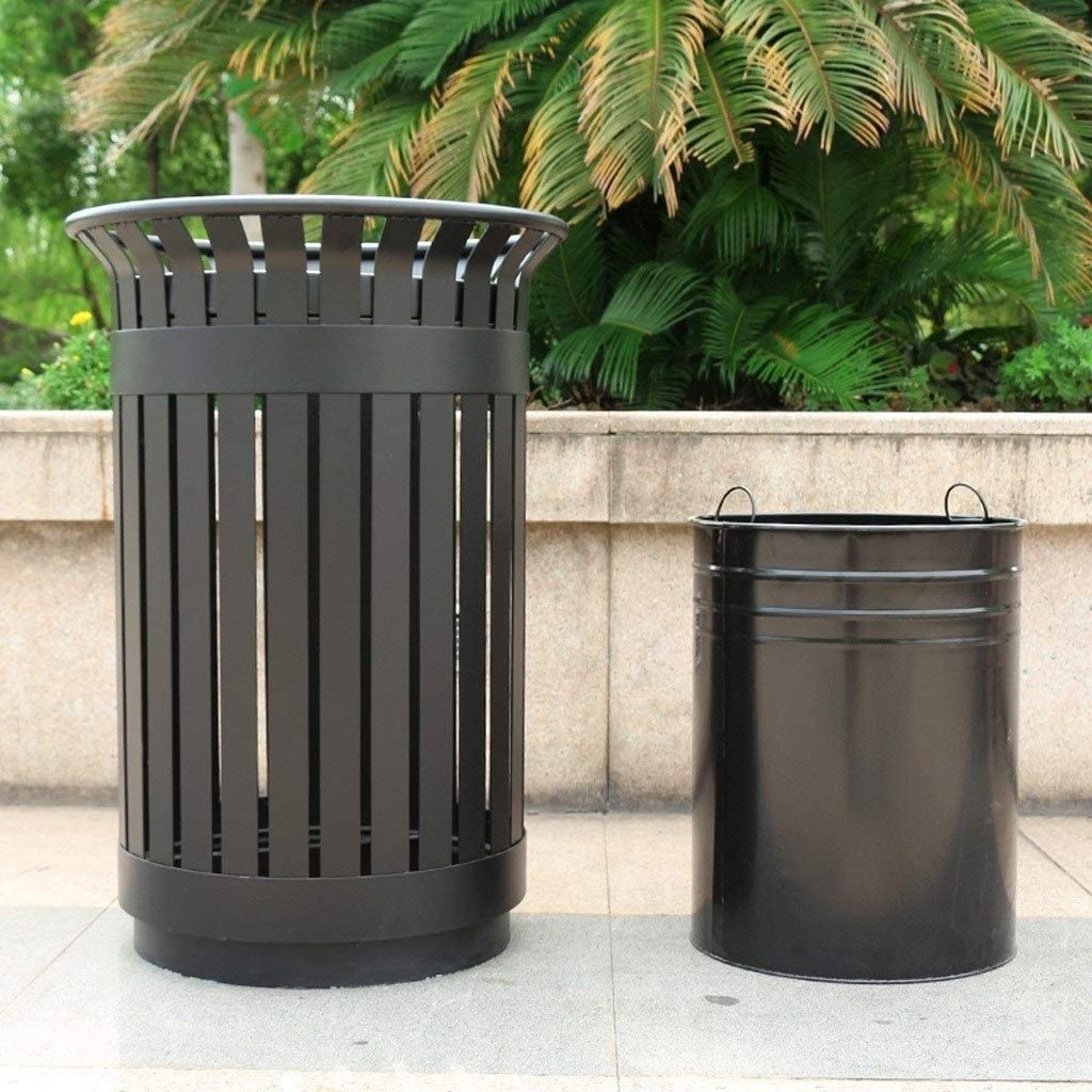 ATMRC Trash Cans Outdoor Hollow Design,with A Removable Inner Bucket,Can Be Fixed Outdoor Trash Storage Bin Outdoors and Home