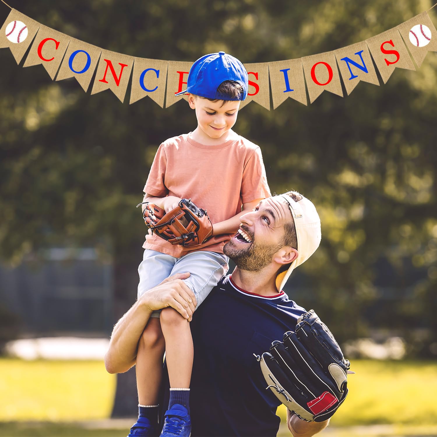 Doumeny Concessions Burlap Banner Baseball Bunting Garland Rustic Baseball Sports Garland Banner Sports Theme Party Banner Concessions Party Sign Banner for Birthday Baby Shower Sport Club Party Decor