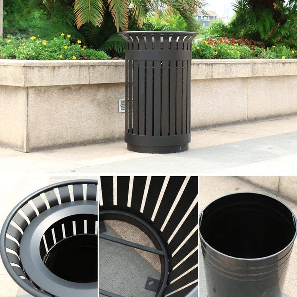 ATMRC Trash Cans Outdoor Hollow Design,with A Removable Inner Bucket,Can Be Fixed Outdoor Trash Storage Bin Outdoors and Home