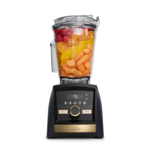 vitamix a3500 ascent series gold label smart blender, professional-grade, 64 oz. low-profile container, matte navy with gold accents