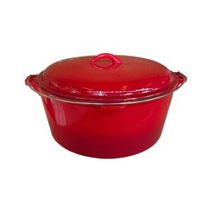 red enamel coated cast iron dutch oven 9 qt