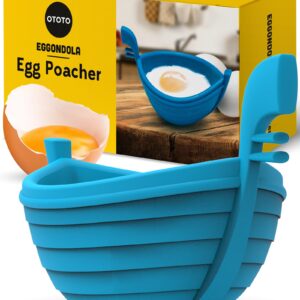 NEW!!! Eggondola Egg Poacher by OTOTO - Poached Egg Silicone Egg Cooker - Gondola Egg Silicone Poacher for Cooking Eggs - Kitchen Egg Cooker, Perfect Egg Maker - Egg Design Maker, Egg Kitchen Gadgets