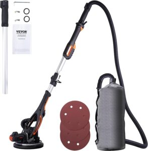 vevor drywall sander, 900w electric sander with 12 sanding discs, variable speed 800-1800 rpm wall sander with 3 suction ducts, foldable ceiling sander & 2 led lights, extendable handle, dust bag