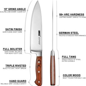 AMSZL Professional Chef's Knife 8 inch - High Carbon Steel - Ultra Sharp - Gift Box