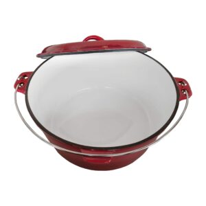 Red Enamel Coated Cast Iron Dutch Oven 9 Qt