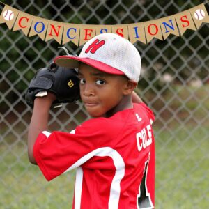 Doumeny Concessions Burlap Banner Baseball Bunting Garland Rustic Baseball Sports Garland Banner Sports Theme Party Banner Concessions Party Sign Banner for Birthday Baby Shower Sport Club Party Decor