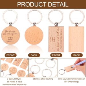 150 Pcs Wooden Bible Inspirational Keychains Bible Verse Bulk Key Rings with Thank You Card & Organza Bags Christian Quotes Wood Keyrings Church Faith Gifts for Prayer Inspirational Engraved Party