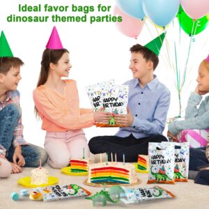 Colarr 50 Pieces Dinosaur Birthday Party Favor Bags Dinosaur Party Favor Bags Plastic Candy Goodie Bags Dino Theme Party Treat Bags for Kids Dinosaur Birthday Party Decorations Baby Shower Supplies