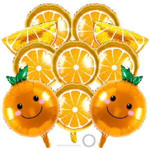 10pcs orange citrus foil balloon, cartoon fruit decorations balloon, orange balloons decorations, little cutie baby shower balloons, foil balloon cartoon fruit aluminum foil balloons party decor