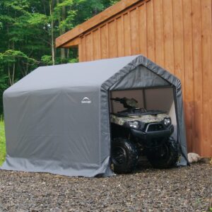 ShelterLogic 6' x 10' Shed-in-a-Box Peak Roof Shed + ShelterAuger Anchor Kit