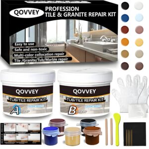 tile & fiberglass quartz countertop repair kit, granite & tub repair kit, 4 oz porcelain sink corian travertine mable chip repair kit for cracks