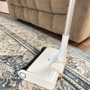 LINKPAL 3.3LB Ultra-Light Cordless Rechargeable Floor & Carpet Sweeper Broom, 120 Minutes Runtime, 2000 mAh Li-ion Battery Powerful Lightweight for Hardwood Floor, Carpet and Pet Hair