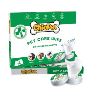 ChicPet Push and User-Ready, On-The-Go Unscented Dog Wipes, Hypoallergenic Grooming Wipes Cleaning for Easy Use for Paws, Body and Butt, Pet Wipes Good for Sensitive Skin