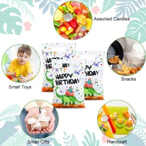 Colarr 50 Pieces Dinosaur Birthday Party Favor Bags Dinosaur Party Favor Bags Plastic Candy Goodie Bags Dino Theme Party Treat Bags for Kids Dinosaur Birthday Party Decorations Baby Shower Supplies