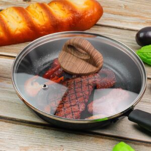 Woogim 2PCS Wooden Pot Lid Knob Pan Lid Holding Handle Replacement Pot Lid Cover Handle for Kitchen Cookware Covers