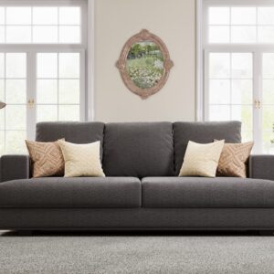 Merluxy Sofa, 3 Seater Comfy Couch Sofa- Extra Deep Seated Oversized Sofa, 97" Wide Modern Couches for Living Room, Bedroom and Office (Grey,Chenille)