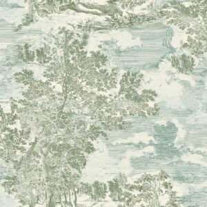 surface style - peel and stick wallpaper, scenic wallpaper for bedroom, powder room, kitchen, self adhesive, vinyl, 30.75 sq ft coverage (serene scenes collection, willow)