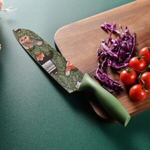 DREAMYDAWN Professional Ultra Sharp Kitchen Knife Set,German High Carbon Stainless Steel,Beautiful Pattern&Green