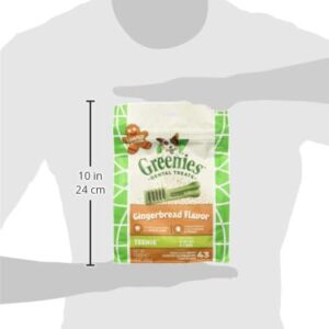 Greenies Gingerbread Flavor Teenie Size, Veterinarian-Recommended for Dental Care, Dog Treat Chews, Great Holiday Dog Stocking Stuffers, Limited Edition, 12 oz. Pack of 43