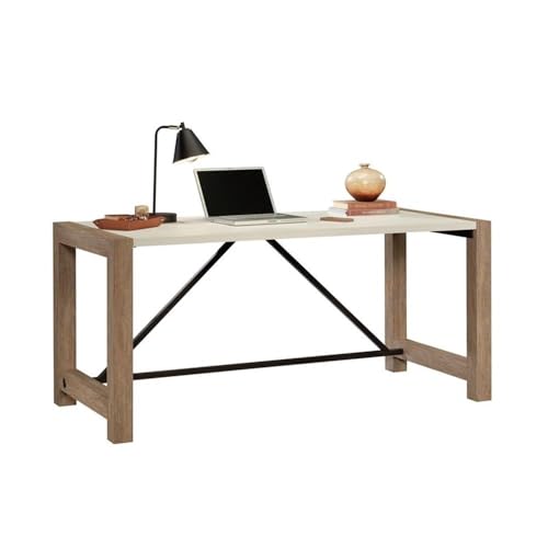 Sauder Dixon City Engineered Wood Executive Desk in Brushed Oak Finish