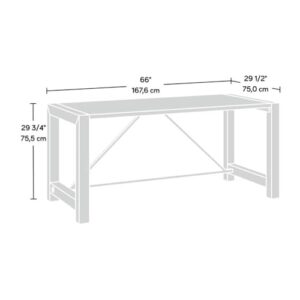 Sauder Dixon City Engineered Wood Executive Desk in Brushed Oak Finish