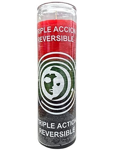 7 Day Candle 3 Color Triple Action Reversible- Red/Green/Black