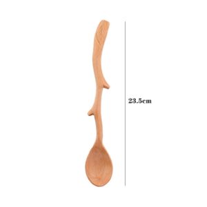 3Pcs Wooden Twig Spoons,Long Handle Soup Spoon Natural Wood Coffee Scoop, Creative Branch Shape Ladle Spoon for Soup Cooking Mixing Stirrering