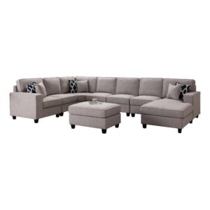 legend vansen fabric flexible combination module reversible u shaped sofa for living room, grey sectional