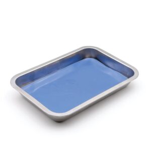 standard dissecting pan, stainless steel, with vinyl pad