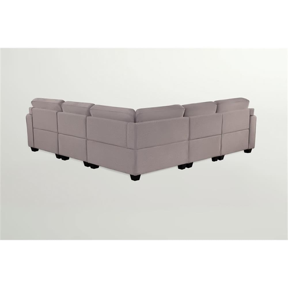 Legend Vansen Fabric Flexible Combination Module Reversible U Shaped Sofa for Living Room, Grey Sectional