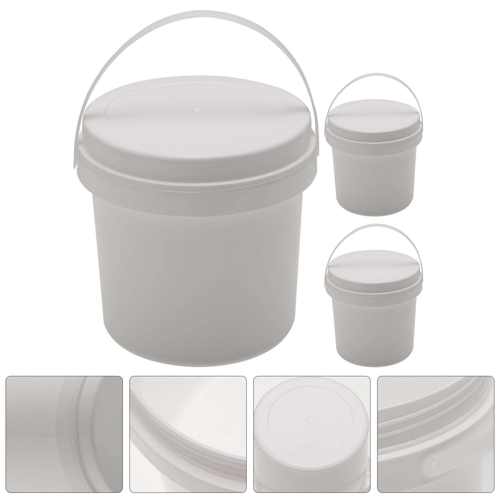 Uonlytech Industrial Bucket Food Containers 3pcs Storage Bucket Plastic Barrel Pp White Pet Food Container Ice Cube Bucket