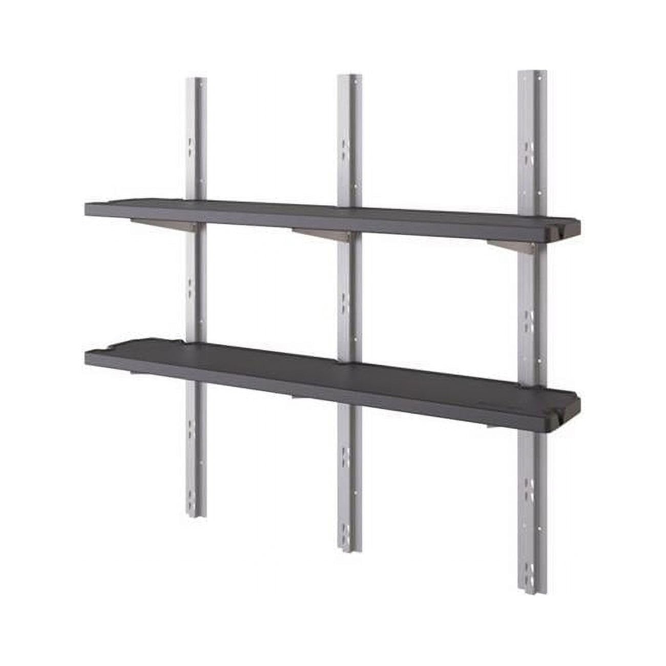 Suncast Storage Shed Shelf Kit, Set of 2 Space-Saving Adjustable Shelves for Outdoor Storage Sheds, 50" W x 11.25" D x 46.75" H, Black