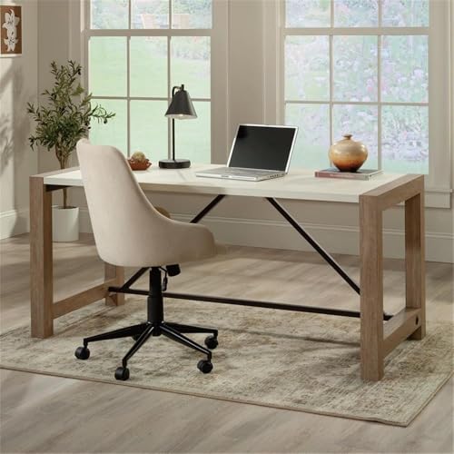 Sauder Dixon City Engineered Wood Executive Desk in Brushed Oak Finish