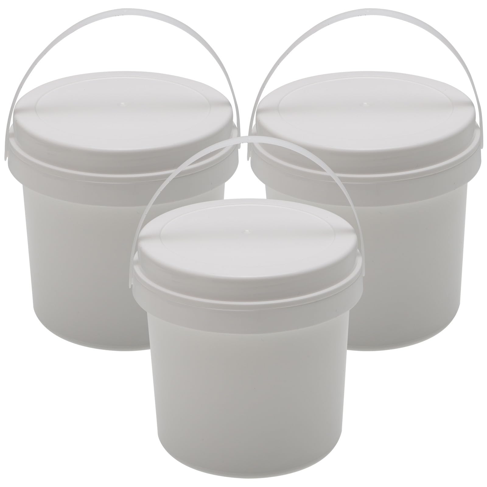 Uonlytech Industrial Bucket Food Containers 3pcs Storage Bucket Plastic Barrel Pp White Pet Food Container Ice Cube Bucket