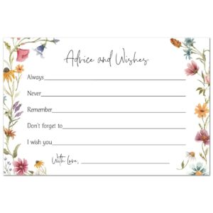 wildflower wedding bridal advice cards - 48 cards