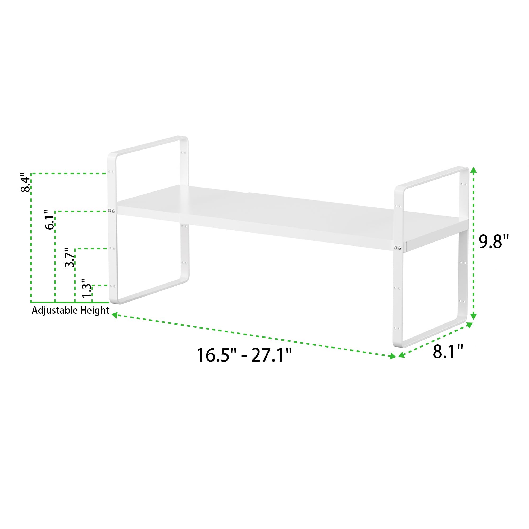 SOFRON Expandable Cabinet Storage Shelf Stackable Organizer Rack for Kitchen Bathroom Pantry Spice Cupboard Countertop Home Office Desk Heavy Duty Nonslip White Small 1 Pack