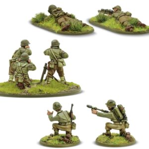 Warlord Games Bolt Action WWII US Army Weapons Teams Figures 1:56 Military Table Top Wargaming Plastic Model Kit 402213109