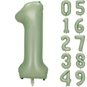 gifloon number 1 balloon, large number balloons 40 inch decor, 1st birthday party decorations, sage green