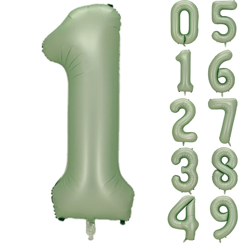 Gifloon Number 1 Balloon, Large number balloons 40 inch Decor, 1st Birthday Party Decorations, Sage Green