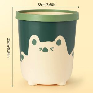 LIZEALUCKY Large Capacity Trash Can Wastebasket Recycle Bin, Cute Bear Pattern Trash Bins, Fits Under Desk and Small, Narrow Spaces in Commercial, Kitchen, Home Office and Dorm(Small Yellow)