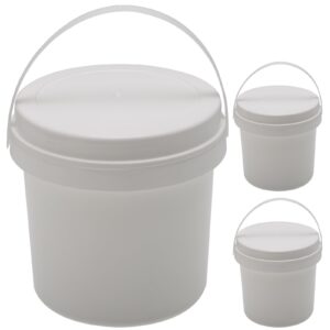 Uonlytech Industrial Bucket Food Containers 3pcs Storage Bucket Plastic Barrel Pp White Pet Food Container Ice Cube Bucket