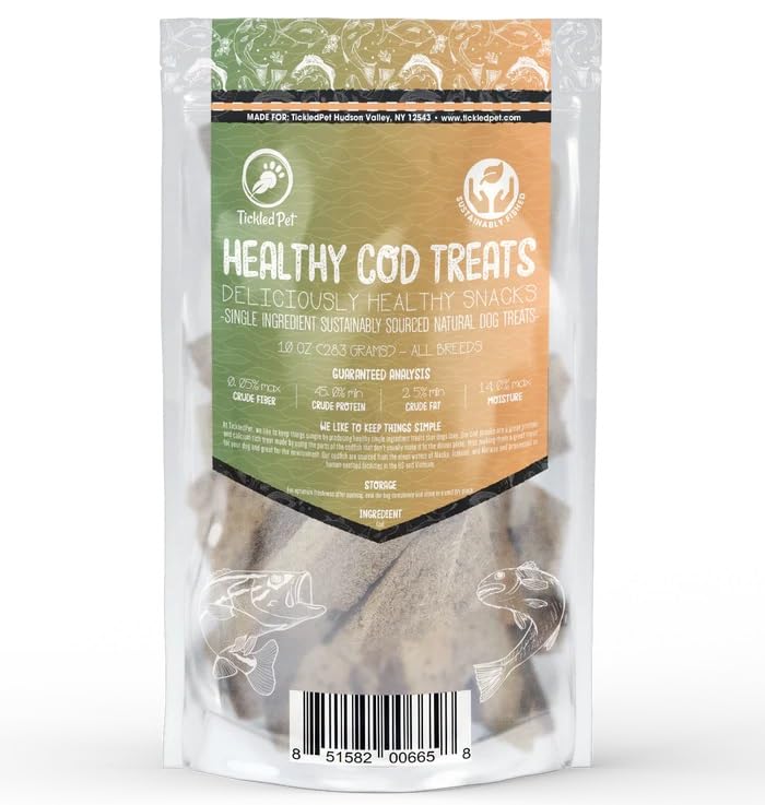 TickledPet Cod Snacks Dog Treats Made from 100% Cod for Healthy Coat, Shine and Bones