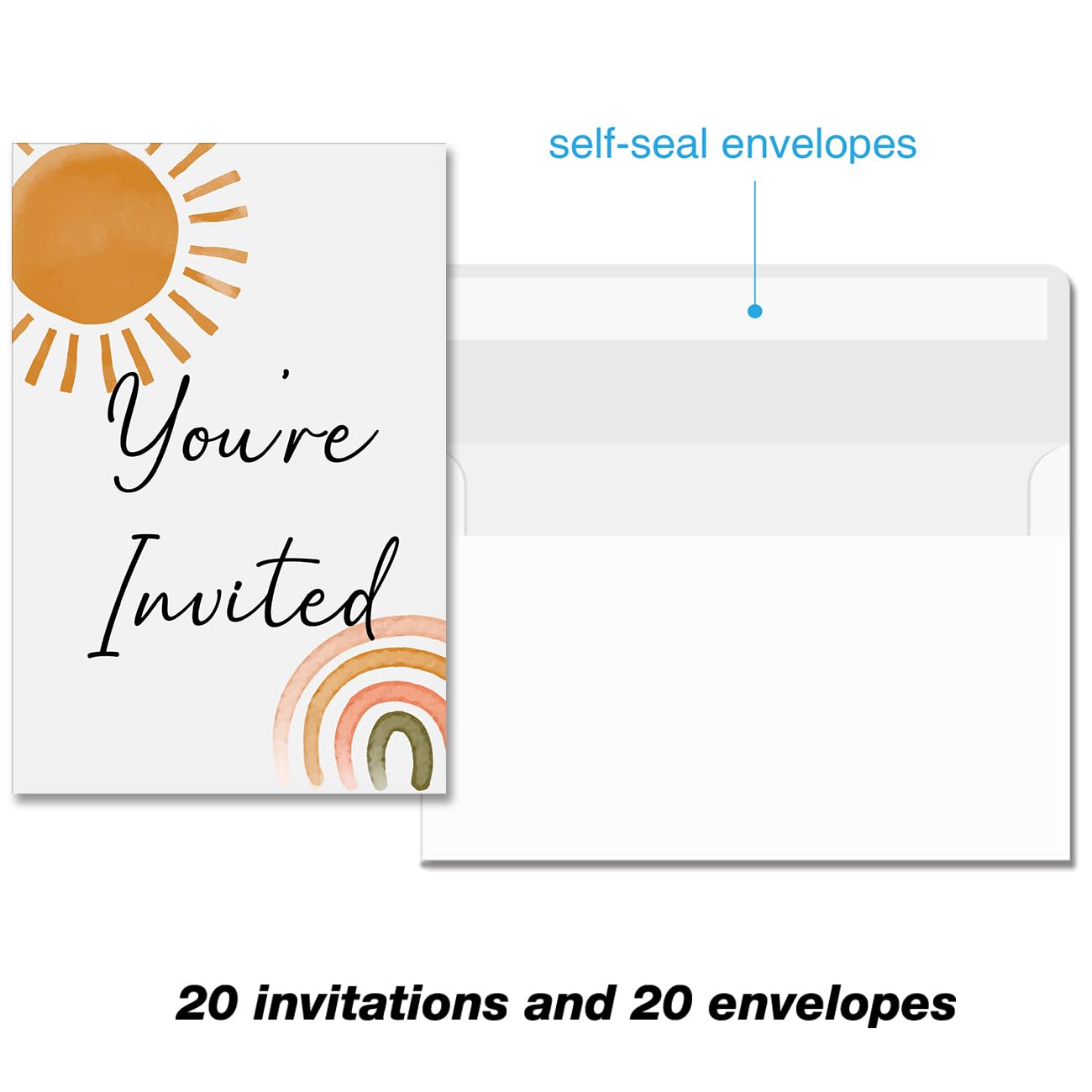 Boho First Trip Around the Sun 1st Birthday Party Invitations with Envelopes Set of 20 Bohemian Sunshine Sun First Birthday Invites Fill in Blank