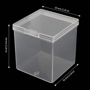 JAPCHET 72 Pieces Plastic Bead Storage Containers, Clear Small Bead Organizers with Lid, Clear Square Display Boxes for Beads, Buttons and Candies, 2.2 x 2.2 x 2.3 In