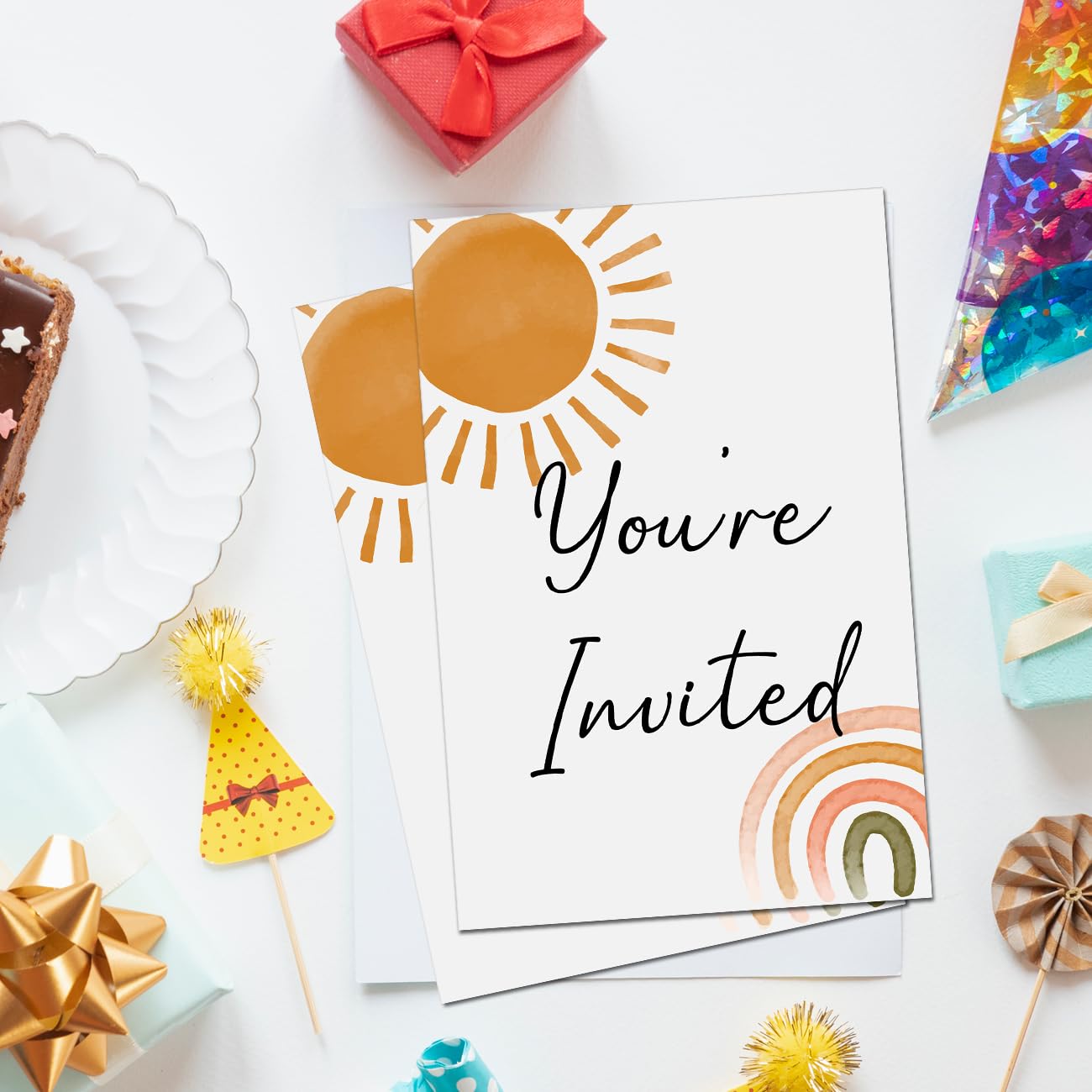 Boho First Trip Around the Sun 1st Birthday Party Invitations with Envelopes Set of 20 Bohemian Sunshine Sun First Birthday Invites Fill in Blank