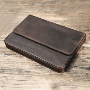 3/12 Leather Pen Case Pack Handmade Drawer Style Detachable Magnetic Pen Case (12 BROWN)…