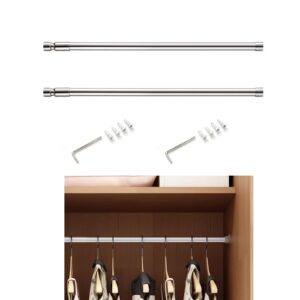 Adjustable Closet Rod,Susenya Closet Rod for Hanging Clothes 16-26 inch,Stainless Steel,Silver -Pack of 1