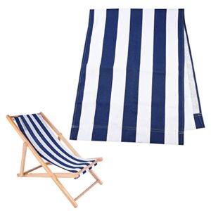 kuyyfds sunloungers, beach sling chair replacement canvas blue and white sling chair replacement deck chair fabric for sunbathing courtyard